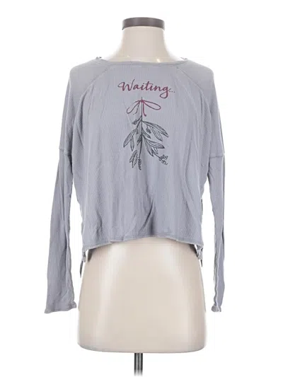 Pre-owned Free Press Long Sleeve T-shirt In Gray