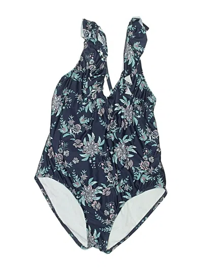 Pre-owned Free Press One Piece Swimsuit In Blue