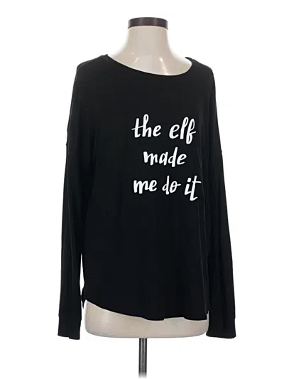 Pre-owned Free Press Pullover Sweater In Black