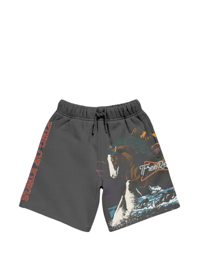 Free Refills Graphic-print Track Shorts In Gray