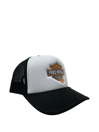 Free Refills Harley Embroidered Trucker Cap In White
