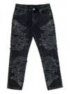 Free Refills Zebra-pattern Embellished Jeans In Black