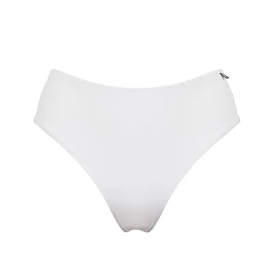 Free Society Scrunch High Waist Bikini Bottom In White