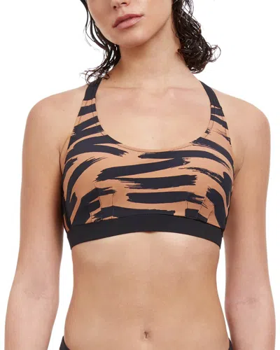 Free Sport Bikini Scoop Neck Top In Brown