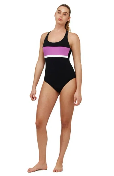 Free Sport By Gottex Aqua Chic Scoop Neck One Piece In Black