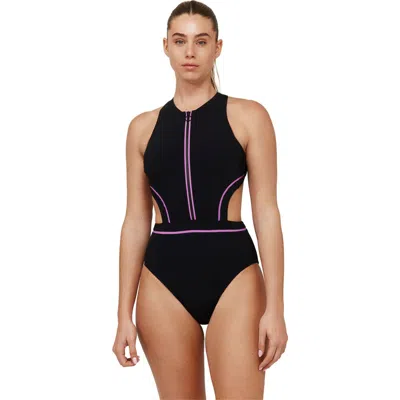 Free Sport By Gottex Duke High Neck Cut Out One Piece In Blue