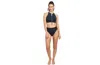 Free Sport By Gottex Geo Club High Neck Bikini Swim Top With Zipper In Black