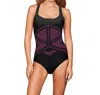 Free Sport By Gottex Racerback One Piece Swimsuit In Onyx In Black