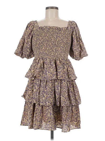 Pre-owned Free The Roses Casual Dress In Brown