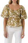 Free The Roses Cecille Blouse In Brown In Tan