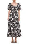 Free The Roses Floral Print Cotton Maxi Dress In Black