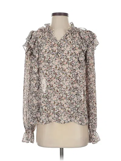 Pre-owned Free The Roses Long Sleeve Blouse In White