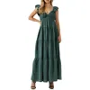 Free The Roses Sweetheart Neck Cotton Gauze Tiered Maxi Dress