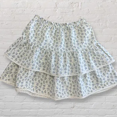 Free The Roses Women's Floral Ruffle Skirt In Blue