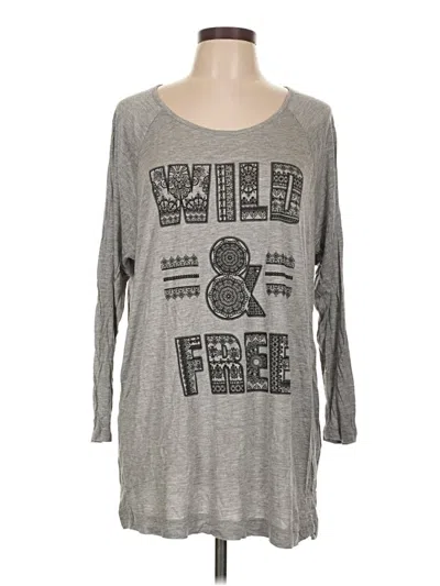 Pre-owned Freebird 3/4 Sleeve T-shirt In Gray