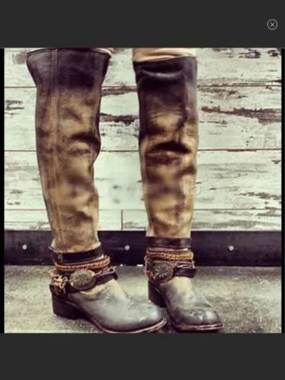 Pre-owned Freebird By Steven 'abbott/aspen' Otk Leather Boot Brown 7 Rare