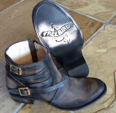 Pre-owned Freebird By Steven Sammi Boots Black 7 In Brown
