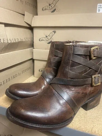 Pre-owned Freebird By Steven Sammi Cognac Boot Sz 6 In Brown
