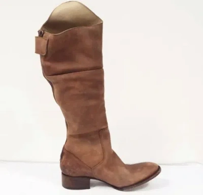 Pre-owned Freebird By Steven Stable Tall Boots Size 8 $350 Tan Rare In Brown