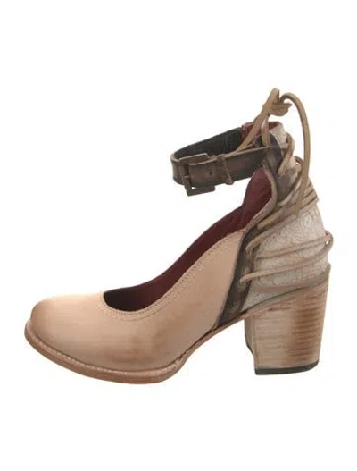 Pre-owned Freebird Leather Patterned Pumps W/ Tags In Brown