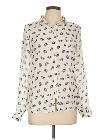 Pre-owned Freebird Long Sleeve Blouse In White