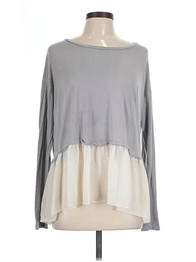 Pre-owned Freebird Long Sleeve Top Gray Crew Neck Tops