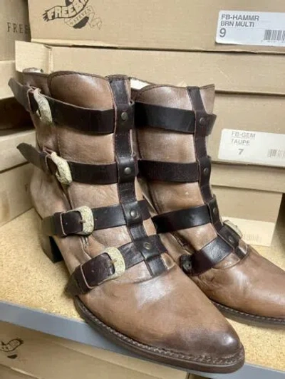 Pre-owned Freebird Nw $275  By Steven Tate Buckle Strap Boot Sz 8 Rare ( Stoke Sis Retired In Gray