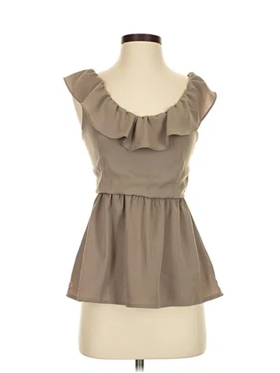 Pre-owned Freebird Short Sleeve Blouse In Tan