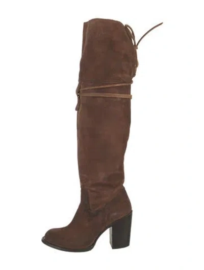 Pre-owned Freebird Suede Boots In Brown