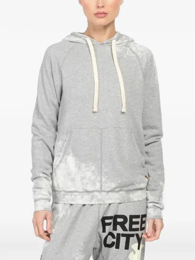 Freecity Bleached Hooded Knitwear In Gray