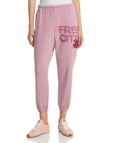 Freecity Cotton Logo Sweatpants In Pink