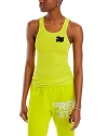 Freecity Cotton Ribbed Logo Tank In Glow Plant