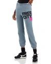 Freecity Cotton Sweatpants In Grey Art