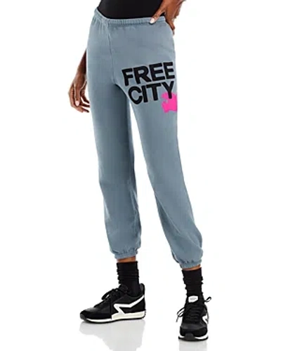 Freecity Cotton Sweatpants In Grey Art