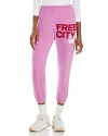 Freecity Cotton Sweatpants In Pink Lips Cherry