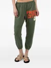 Freecity Drawstring Printed Track Pants In Green