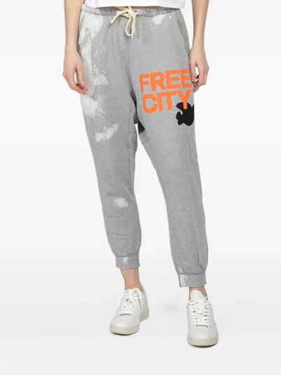 Freecity Drawstring-waist Track Pants In Gray