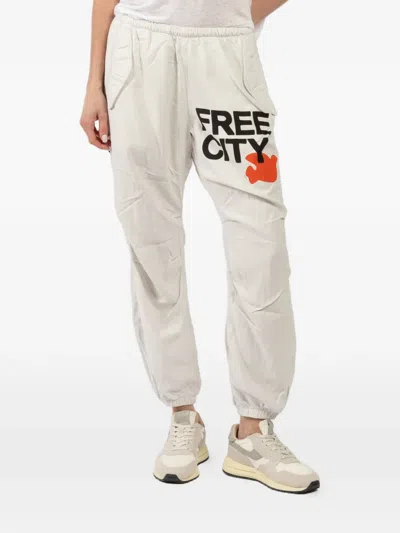 Freecity Elastic-waistband Logo-print Track Pants In Neutral