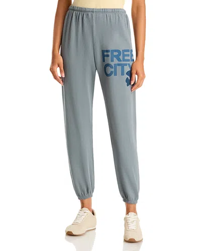 Freecity Free City Cotton Logo Sweatpants In Ash In Gray