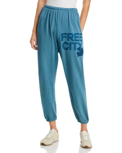 Freecity Free City Cotton Logo Sweatpants In Belgium Blue
