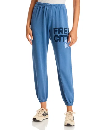 Freecity Free City Cotton Logo Sweatpants In Blue Wash