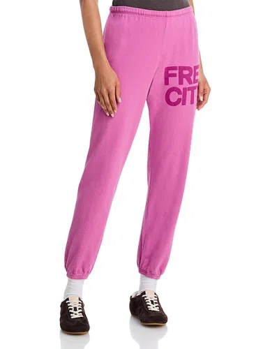 Freecity Free City Cotton Logo Sweatpants In Pinkbird