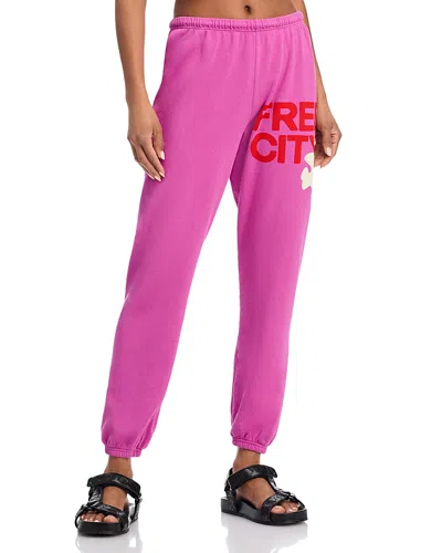 Freecity Free City Cotton Logo Sweatpants In Pinkbird