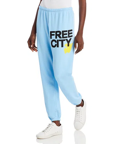 Freecity Free City Cotton Logo Sweatpants In Sbbny In Blue