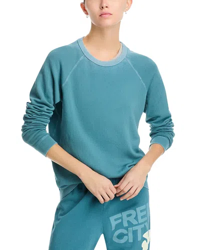 Freecity Free City Lucky Rabbit Cotton Sweatshirt In Bluestorm Rabbit