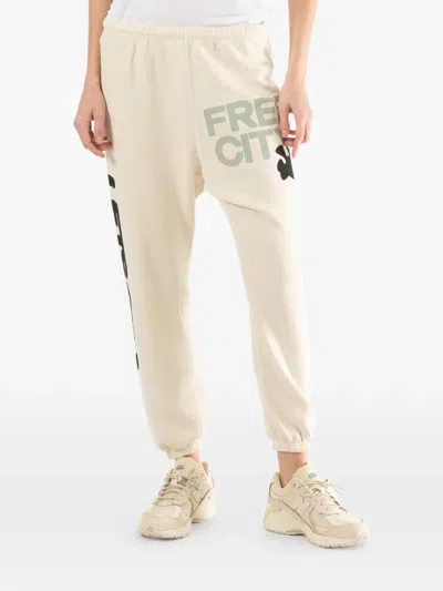 Freecity Graphic-print Sweatpants In Neutral