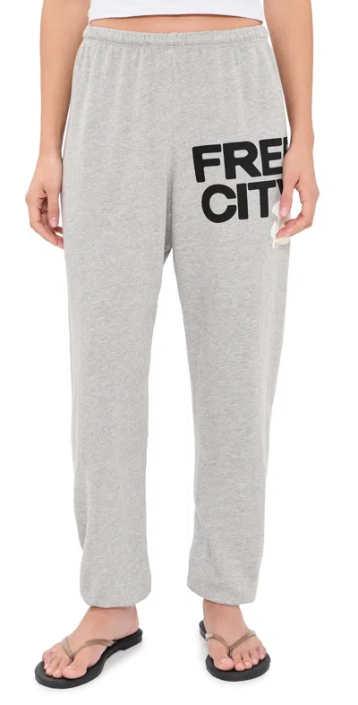 Freecity Heather Sweatpants Heathercreamy In Gray