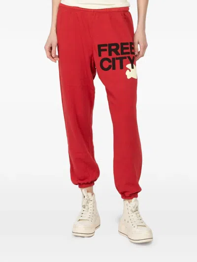 Freecity Large Graphic Sweatpants In Red