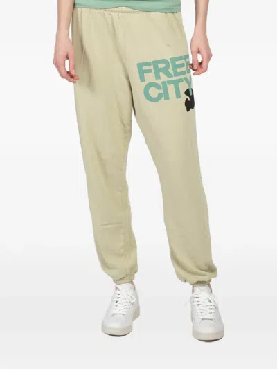 Freecity Large Graphic Track Pants In Neutral
