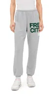 Freecity Heathered Logo Sweatpants In Heather Army